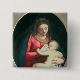 Bóton Quadrado 5.08cm Madonna e criança, 1598