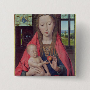 Bóton Quadrado 5.08cm Madonna e criança 2