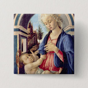 Bóton Quadrado 5.08cm Madonna e criança (painel) 2