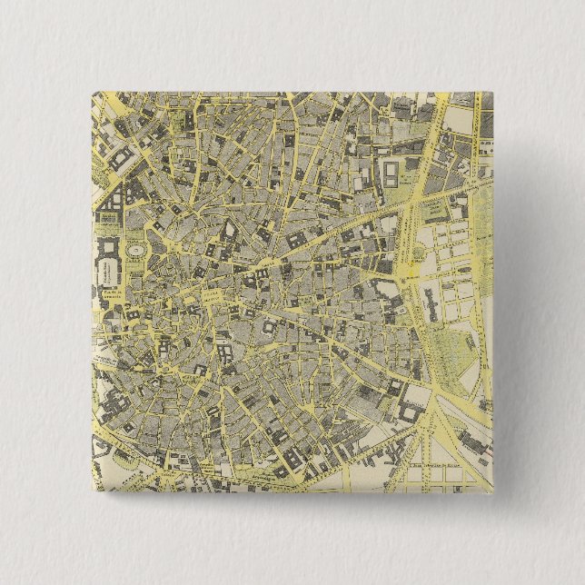 Bóton Quadrado 5.08cm Madrid (Frente)