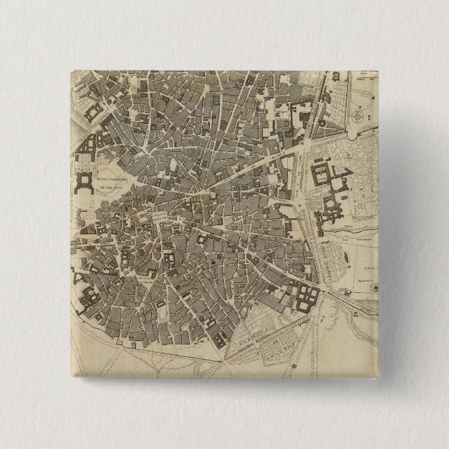 Bóton Quadrado 5.08cm Madrid, Espanha (Frente)