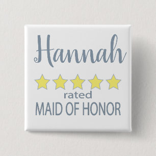 Bóton Quadrado 5.08cm Madrinha de casamento de marca e Festa de casament