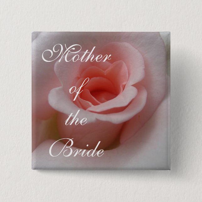 Bóton Quadrado 5.08cm Mãe do Botão Bride (Frente)