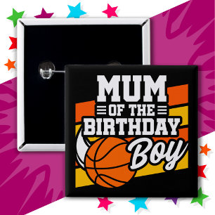 Bóton Quadrado 5.08cm Mãe do Crianças de Basquete do Aniversário