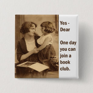 Bóton Quadrado 5.08cm mãe e filha do clube de leitura