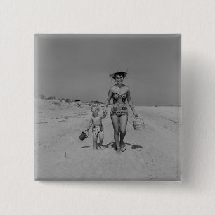 Bóton Quadrado 5.08cm Mãe e filho