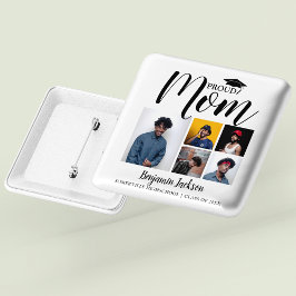 Bóton Quadrado 5.08cm Mãe Moderna Orgulhosa | Camiseta de Formatura de 5