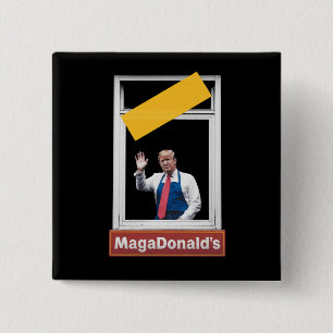Bóton Quadrado 5.08cm MAGADonald's Trump 2024