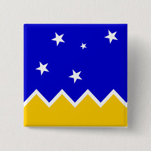 Bóton Quadrado 5.08cm Magallanes, bandeira do Chile, a Antártica