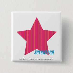 Bóton Quadrado 5.08cm Magenta fina 3 das listras