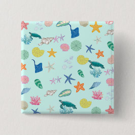 Bóton Quadrado 5.08cm Magia Marinha