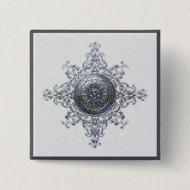 Bóton Quadrado 5.08cm Magic Snowflake (Frente)