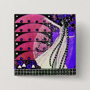 Bóton Quadrado 5.08cm MÁGICA do azul roxo preto vermelho brilhante do