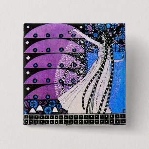 Bóton Quadrado 5.08cm MÁGICA do roxo branco brilhante do preto azul do
