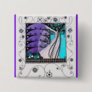 Bóton Quadrado 5.08cm MÁGICA do roxo branco brilhante do preto azul do