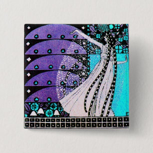 Bóton Quadrado 5.08cm MÁGICA do roxo branco brilhante do preto azul do