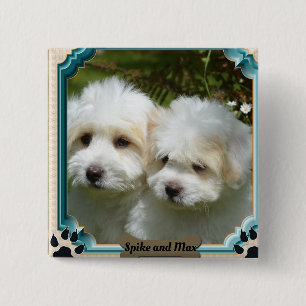 Bóton Quadrado 5.08cm Magneta Cavachon Personalizada, Magneta Cachon Per