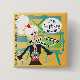 Bóton Quadrado 5.08cm Mah Jongg Sayings Picting Ahead