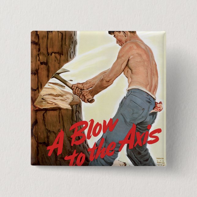 Bóton Quadrado 5.08cm Mais madeira para o Exército (Frente)