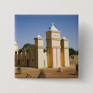 Bóton Quadrado 5.08cm Mali, Bamako. Mesquita, estrada Bamako-Djenne
