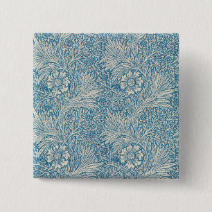 Bóton Quadrado 5.08cm Malmequeres Azuis (por William Morris)