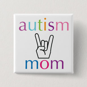 Bóton Quadrado 5.08cm Mamã do autismo