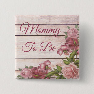 Bóton Quadrado 5.08cm Mamães a serem Rosas magenta chás de fraldas