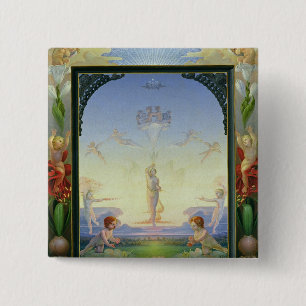 Bóton Quadrado 5.08cm Manhã, 1808