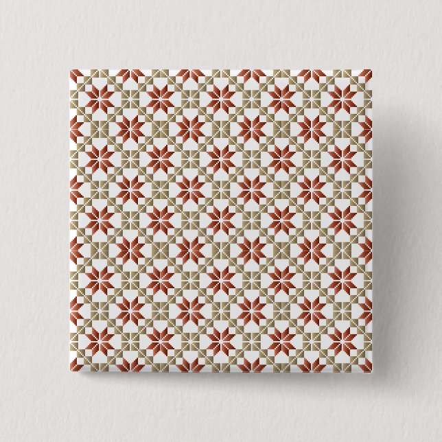 Bóton Quadrado 5.08cm Manhã da Letónia - SN - padrão geométrico IX (Frente)