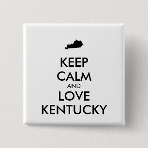 Bóton Quadrado 5.08cm Mantenha a calma e o amor personalizáveis KENTUCK