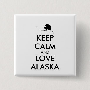 Bóton Quadrado 5.08cm MANTER CALM e AMAR ALASKA personalizáveis
