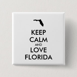Bóton Quadrado 5.08cm MANTER CALM e AMAR FLORIDA personalizável