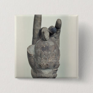 Bóton Quadrado 5.08cm Mão de uma estátua colossal de Shiva, do Koh
