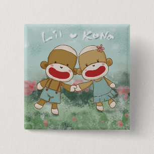 Bóton Quadrado 5.08cm Mãos de Férias Lil & Kona