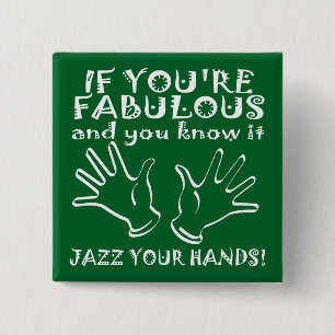 Bóton Quadrado 5.08cm Mãos de Jazz Fabulosas Botão de Distintivo de Cach