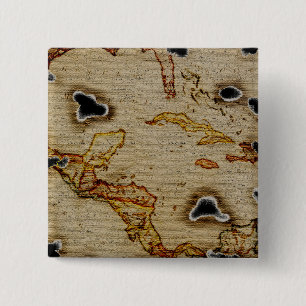 Bóton Quadrado 5.08cm Mapa #1 de EpicTreasure