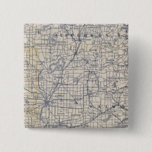 Bóton Quadrado 5.08cm Mapa 7 da Bicicleta de Wisconsin