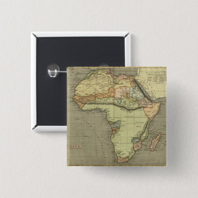 Bóton Quadrado 5.08cm Mapa antigo antigo inspirado (Frente & Verso)