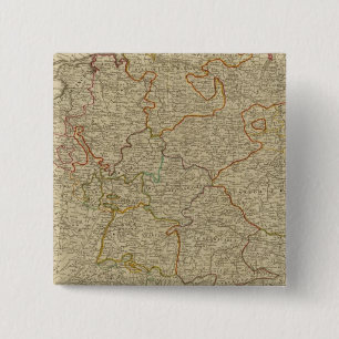 Bóton Quadrado 5.08cm Mapa atlas com coloração manual na Alemanha