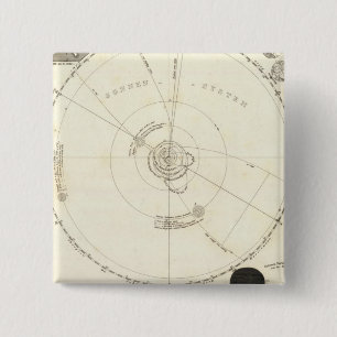 Bóton Quadrado 5.08cm Mapa Celestial