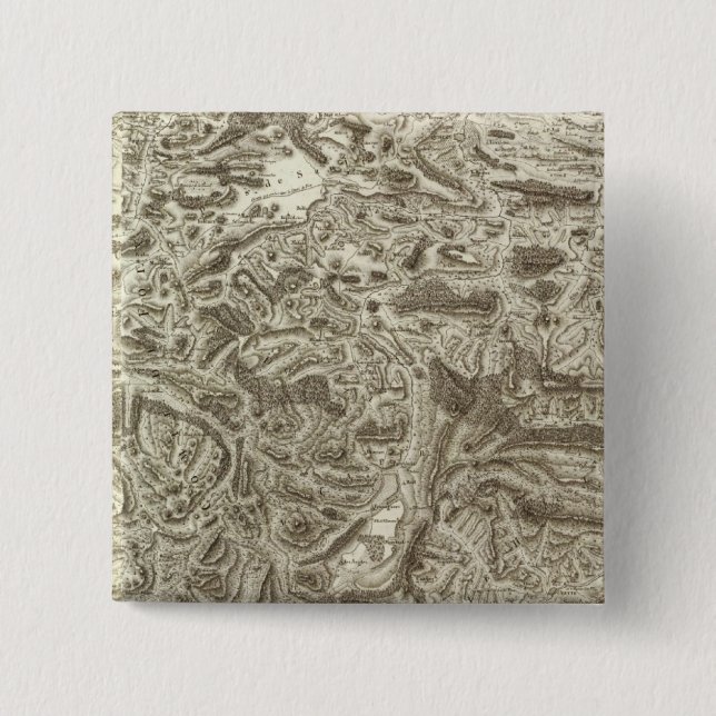 Bóton Quadrado 5.08cm Mapa composto da França (Frente)