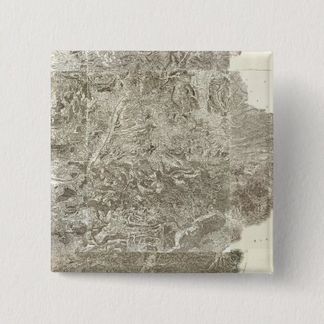 Bóton Quadrado 5.08cm Mapa composto da França (Frente)