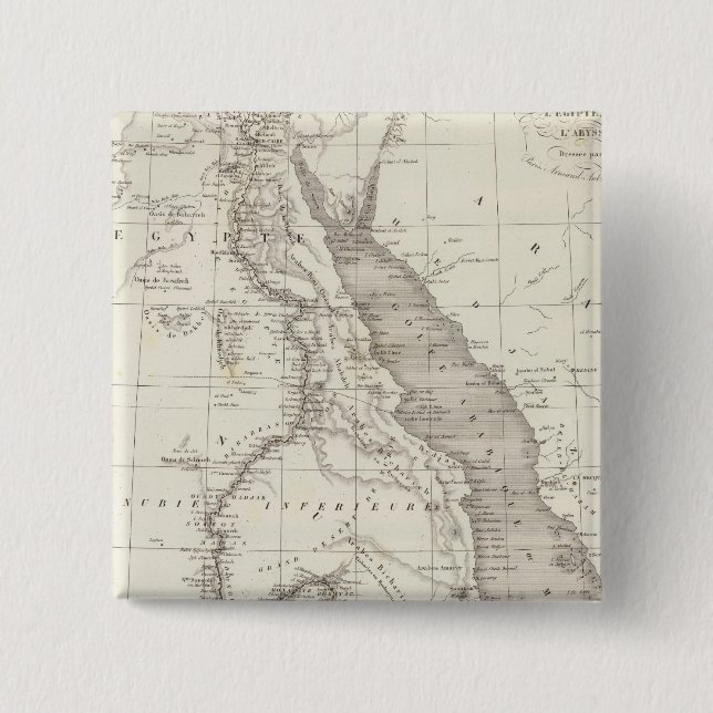Bóton Quadrado 5.08cm Mapa da África Oriental (Frente)