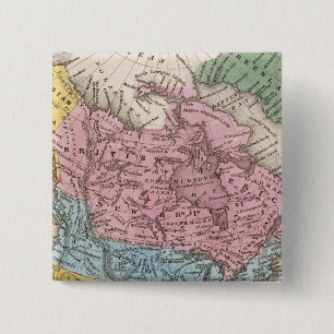 Bóton Quadrado 5.08cm Mapa da América do Norte 2