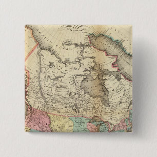 Bóton Quadrado 5.08cm Mapa da América do Norte 3