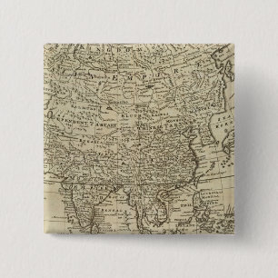 Bóton Quadrado 5.08cm Mapa da Ásia
