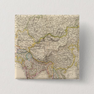Bóton Quadrado 5.08cm Mapa da Ásia 2