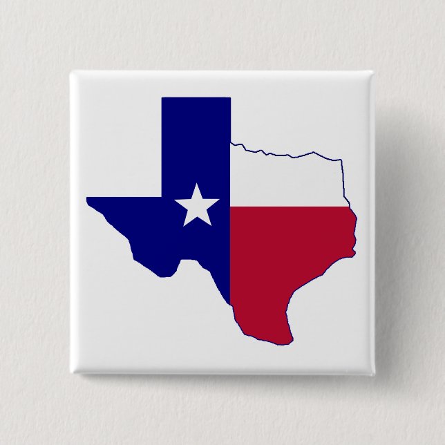 Bóton Quadrado 5.08cm Mapa da bandeira de Texas (Frente)