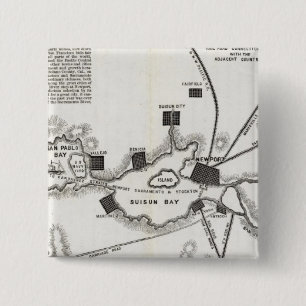 Bóton Quadrado 5.08cm Mapa da Califórnia