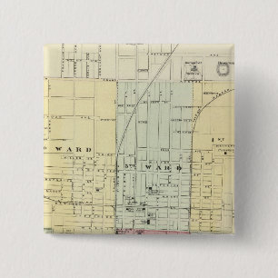 Bóton Quadrado 5.08cm Mapa da cidade de Springfield